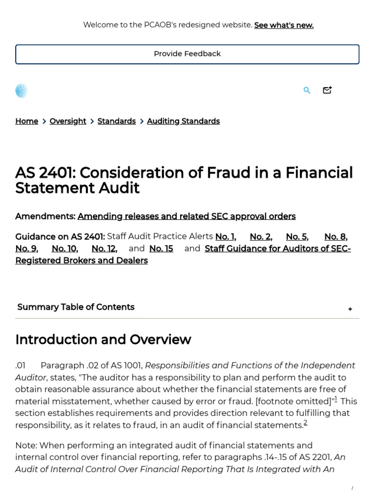 PCAOB Fraud Considerations in Audits | PDF | Audit | Internal Control