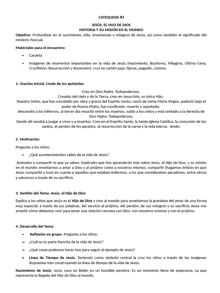 Tema 3 JESÚS, EL HIJO DE DIOS HISTORIA Y SU MISIÓN EN EL MUNDO | PDF ...