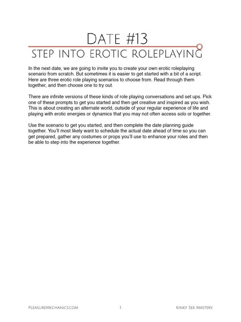 Erotic Roleplay Scenarios Guide | PDF