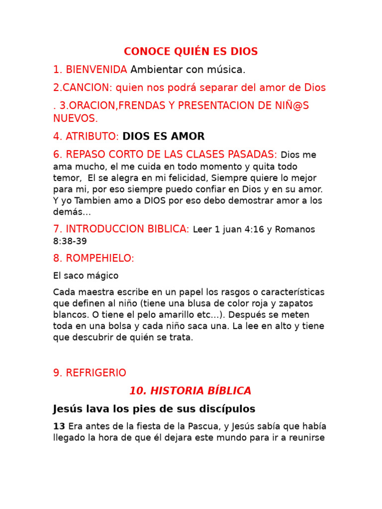 Actividades sobre el Amor de Dios | PDF | Jesús | Amor