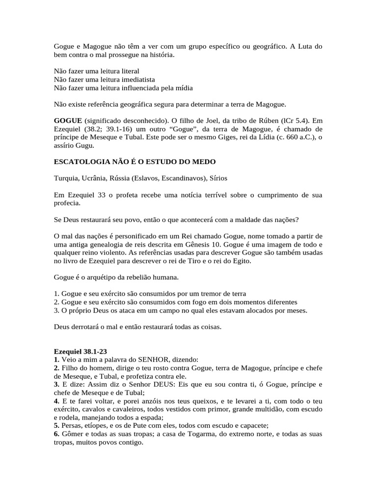 Gogue e Magogue: Significados e Profecias | PDF