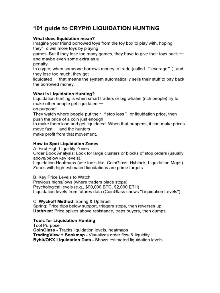 101 Guide To LIQUIDATION HUNTING | PDF | Bitcoin | Economies