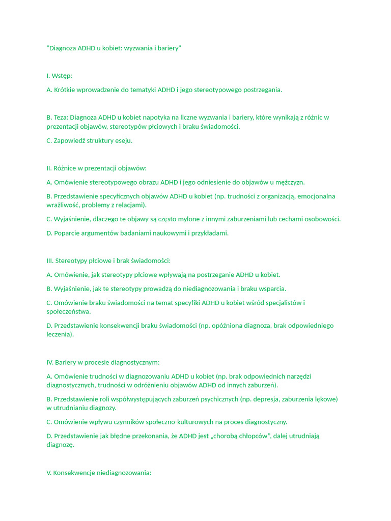 Diagnoza ADHD U Kobiet | PDF