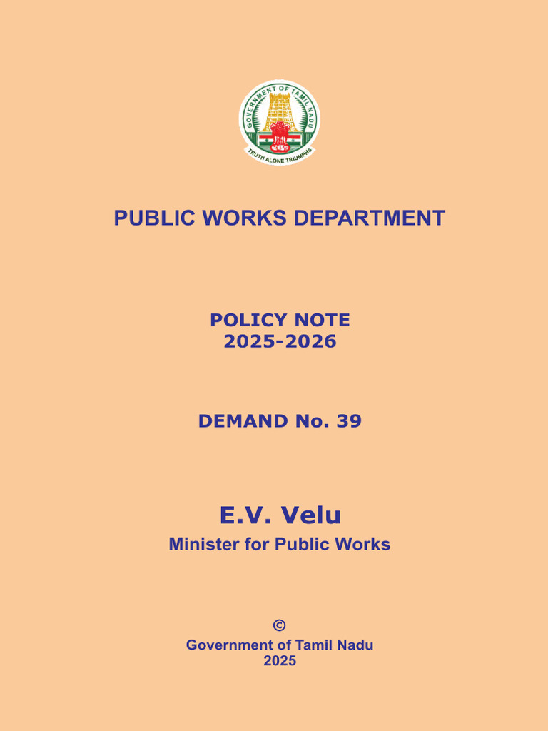 PWD Tamil Nadu Schedule of Rates 2025-26 | PDF | Sustainability | Hospital