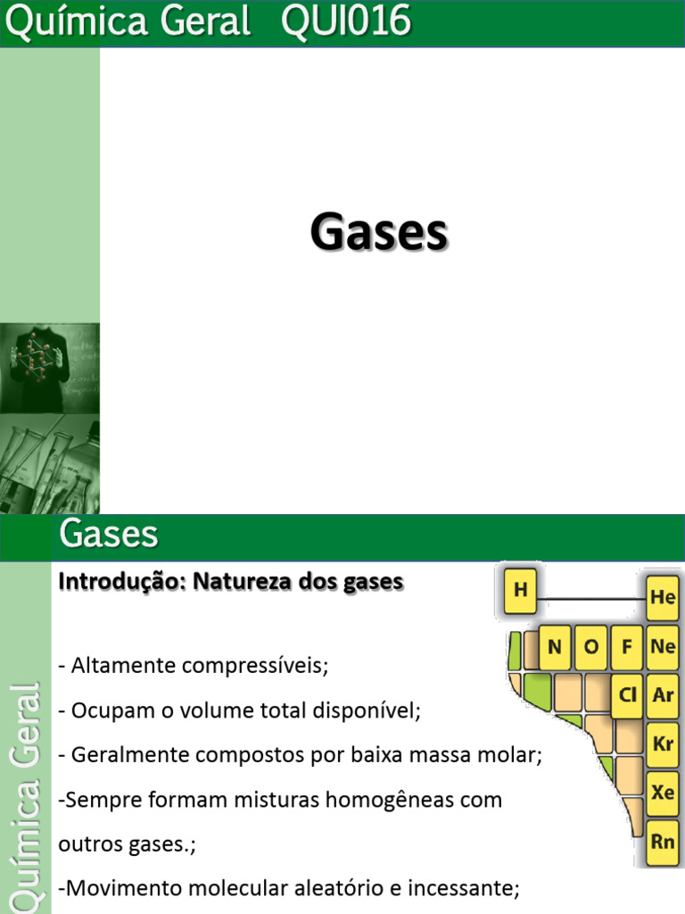 Aula 14 Gases | PDF | Gases | Pressão