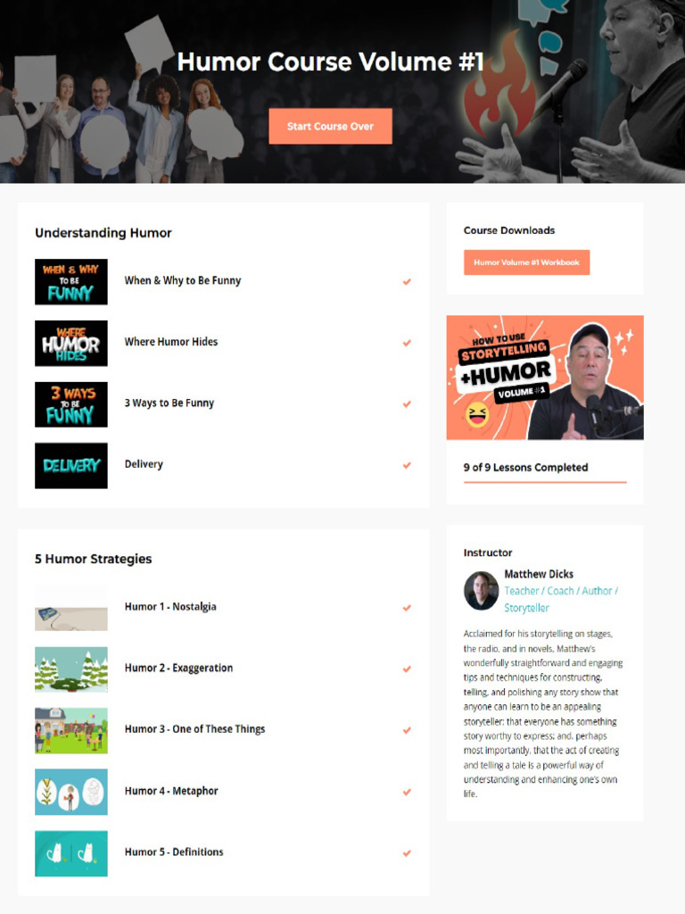 Humor Course Volume #1 | PDF