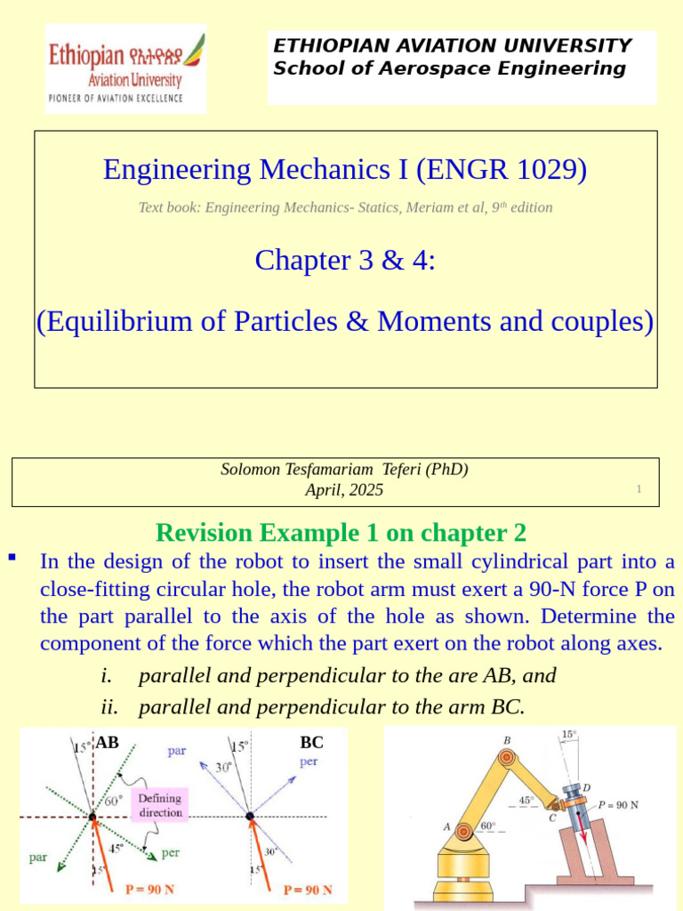 Engineering Mechanics: Equilibrium & Moments | PDF | Torque | Euclidean ...
