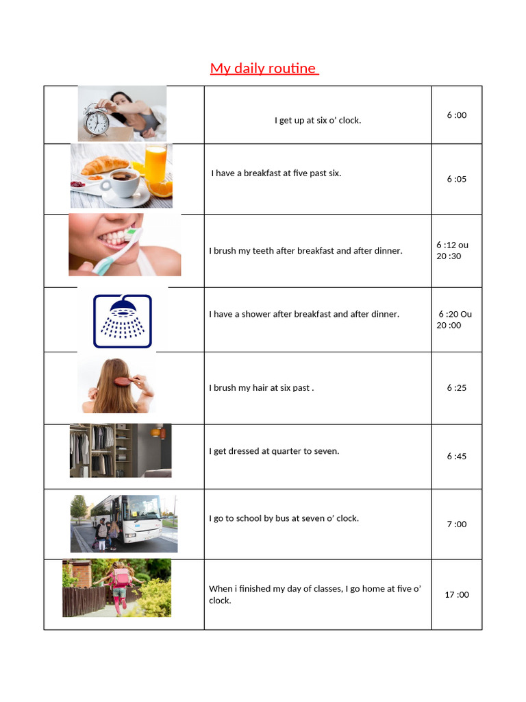 My Daily Routine in English | PDF
