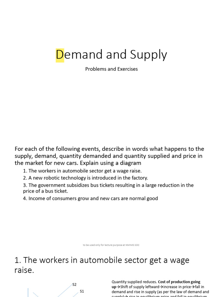 Demand and Supply Analysis for Cars and More | PDF | Supply And Demand ...