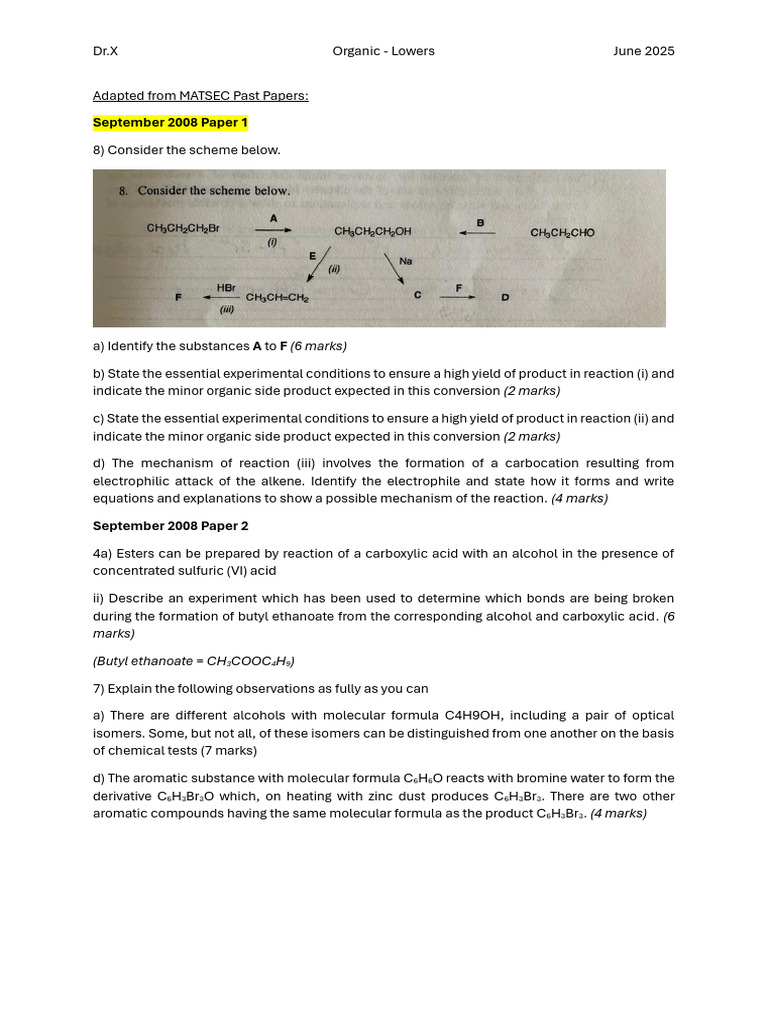 Alcohols Ethers Phenols Revision | PDF | Ester | Chemical Reactions
