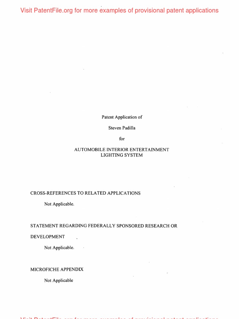 Provisional Patent Application Examples | PDF
