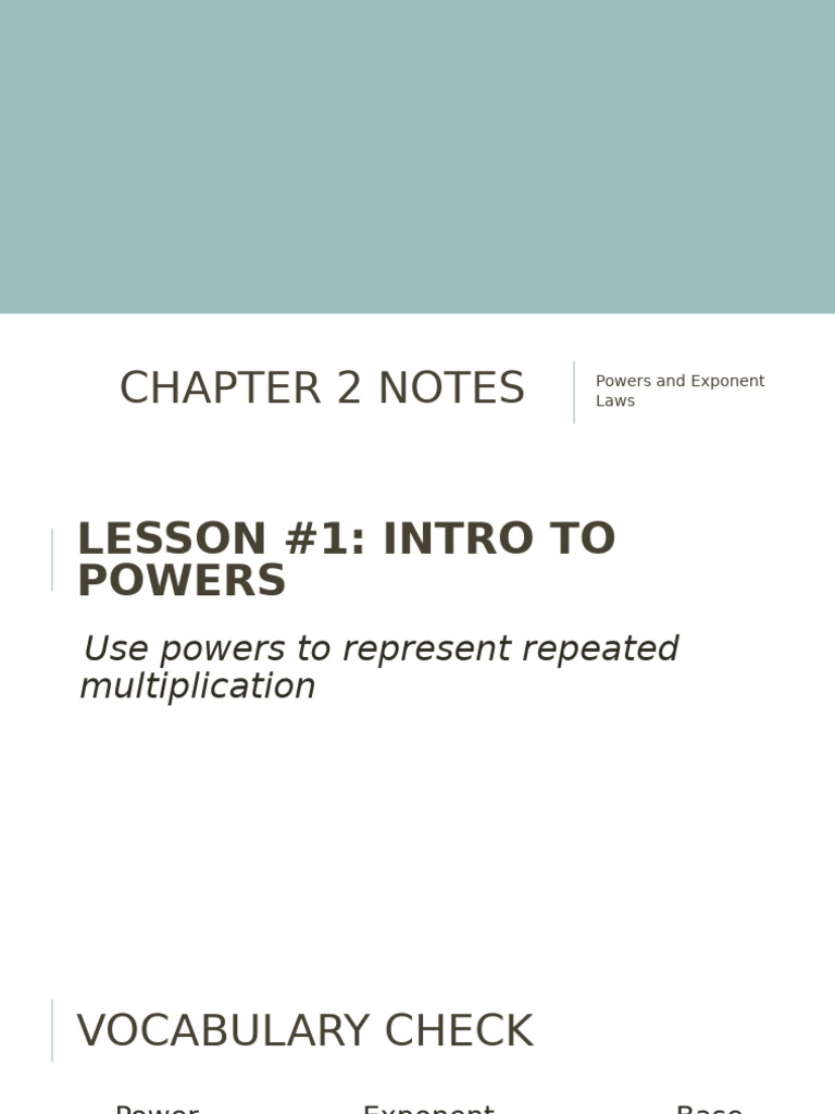 Chapter 2 Notes | PDF | Exponentiation | Mathematics