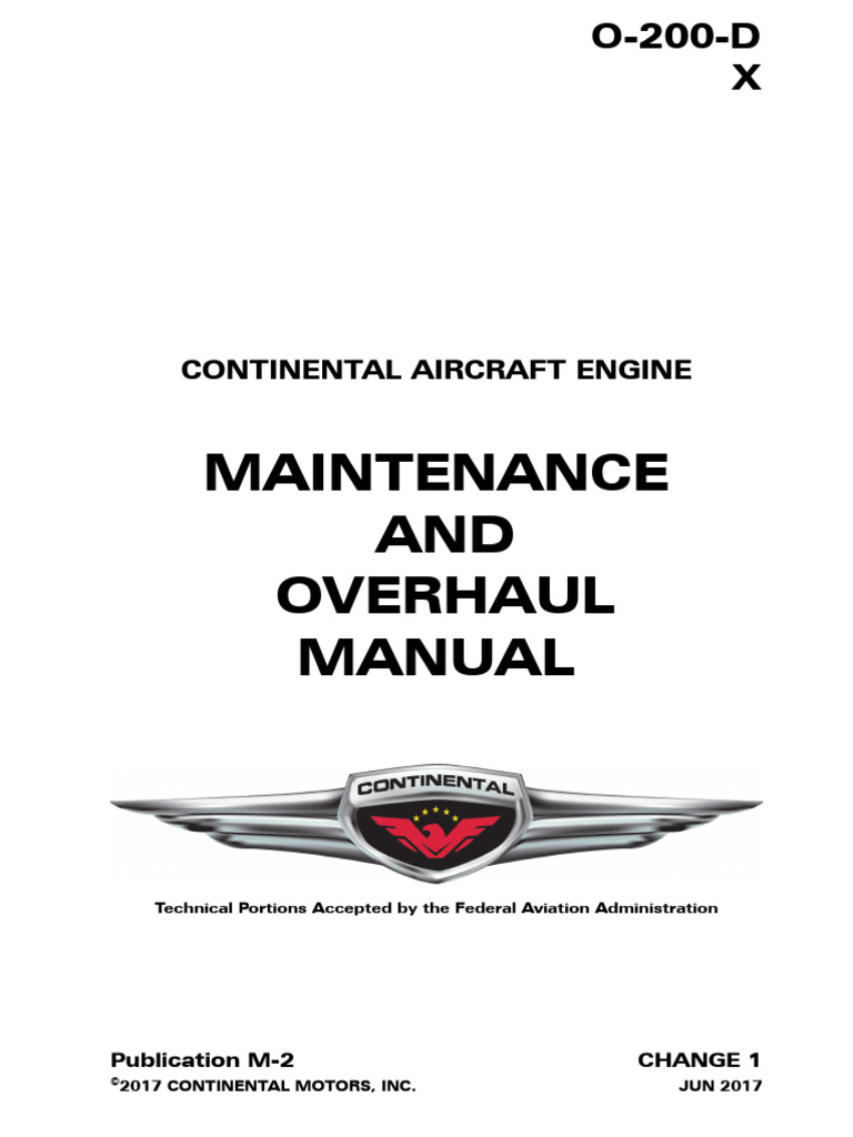 O-200-D & X Series Overhaul Manual | PDF | Engines | Machines