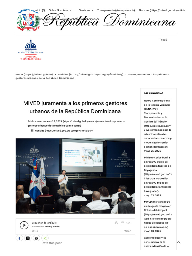 Juramentación de Gestores Urbanos MIVED | PDF | Gobierno