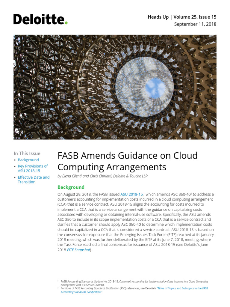 Us Aers Hu Fasb Amends Guidance On Cloud Computing Arrangements | PDF ...