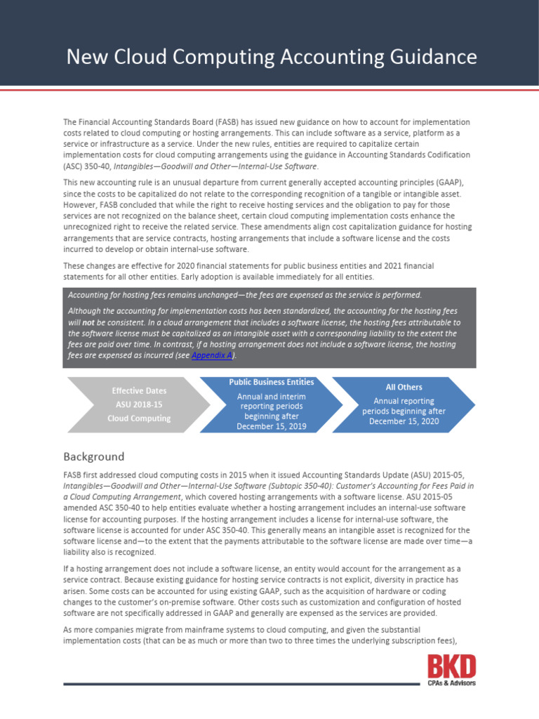 Cloud Computing Cost Accounting Update | PDF | Generally Accepted ...