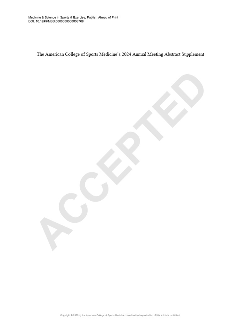 The American College of Sports Medicine S 2024.820 | PDF | Health Care ...