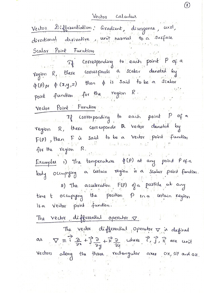 Vector Calculus Part 1 | PDF