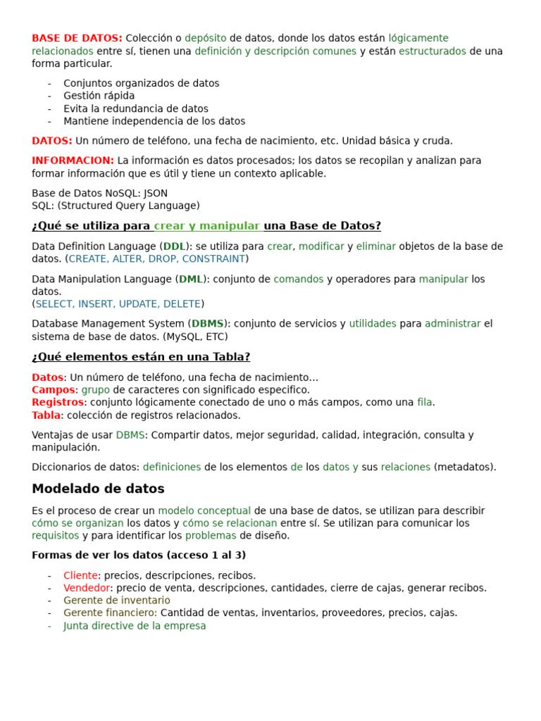 Base de Datos | PDF | Bases de datos | Diseño de software