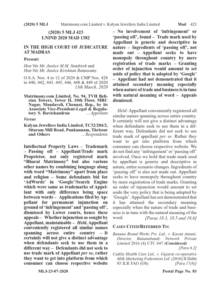 Hon'ble Mr. Justice M.M. Sundresh Hon'ble Mr. Justice Krishnan Ramasamy ...