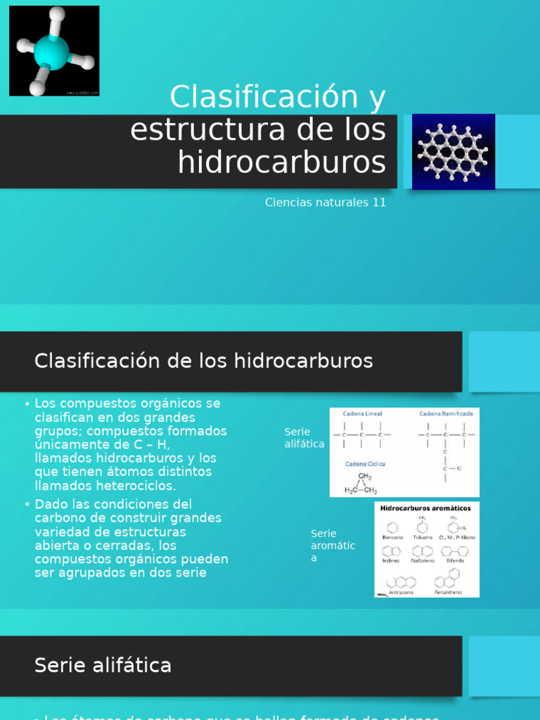Clasificación de hidrocarburos y estructuras | PDF