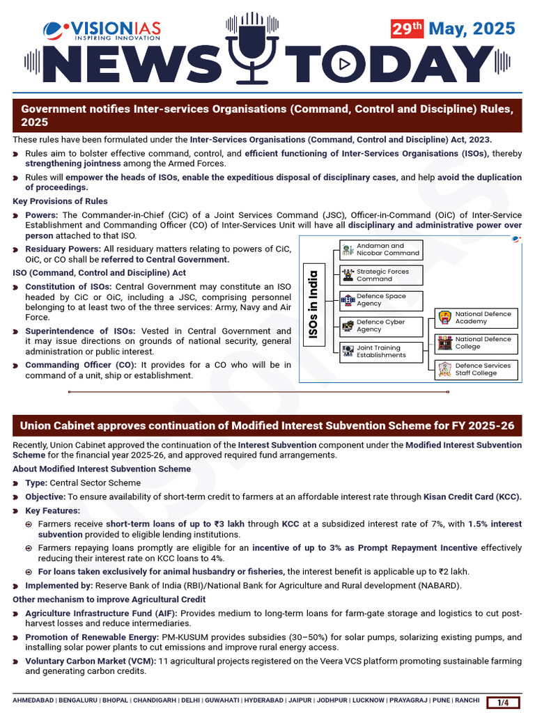 VisionIAS Daily Current Affairs 29-31 May 2025 English | PDF | Anode ...