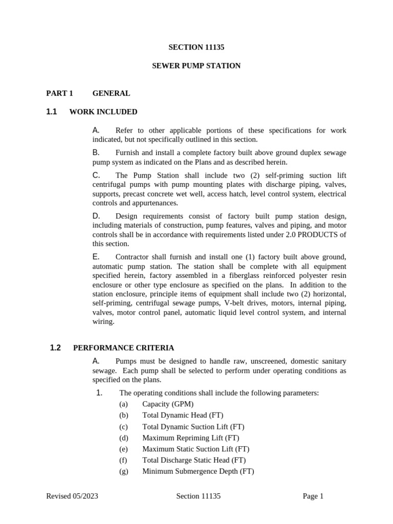 Suction Lift Pump Station | PDF | Pump | Valve