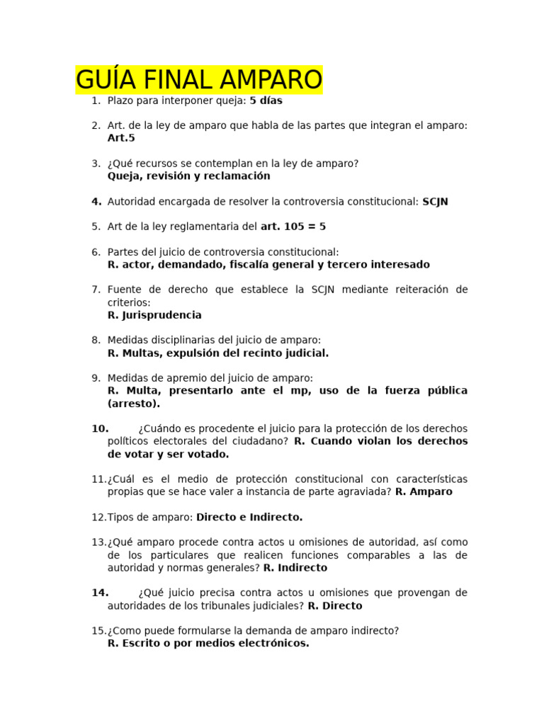 Guía Completa sobre el Juicio de Amparo | PDF | Ley Pública | Justicia