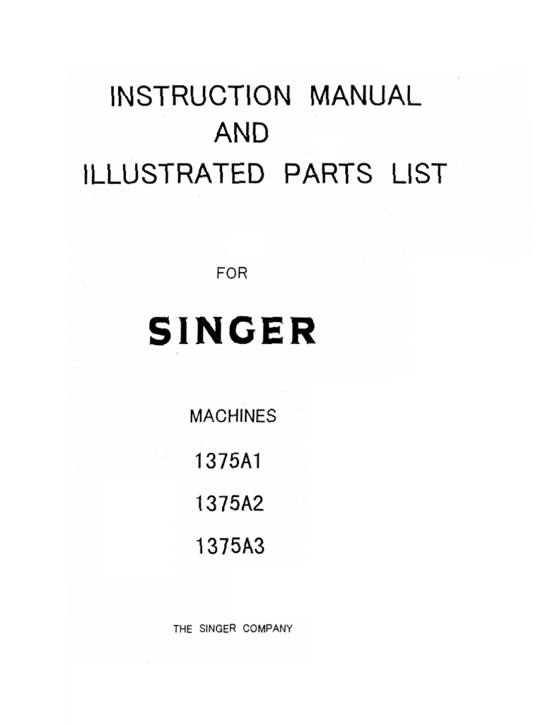 Singer 1375a1 | PDF
