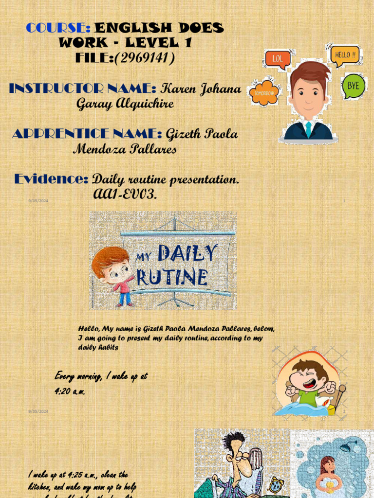 My Daily Routine Presentation | PDF | Meal | Eating Behaviors Of Humans