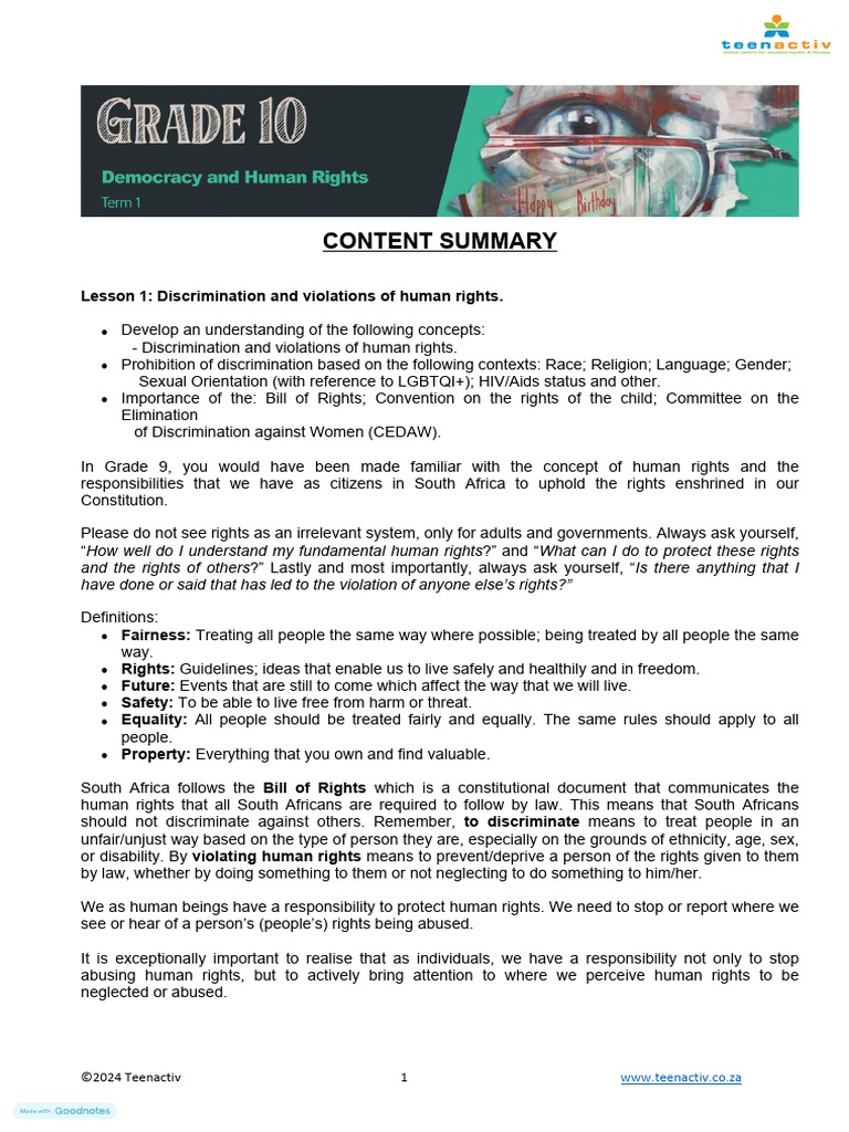 Understanding Human Rights and Discrimination | PDF | Discrimination ...