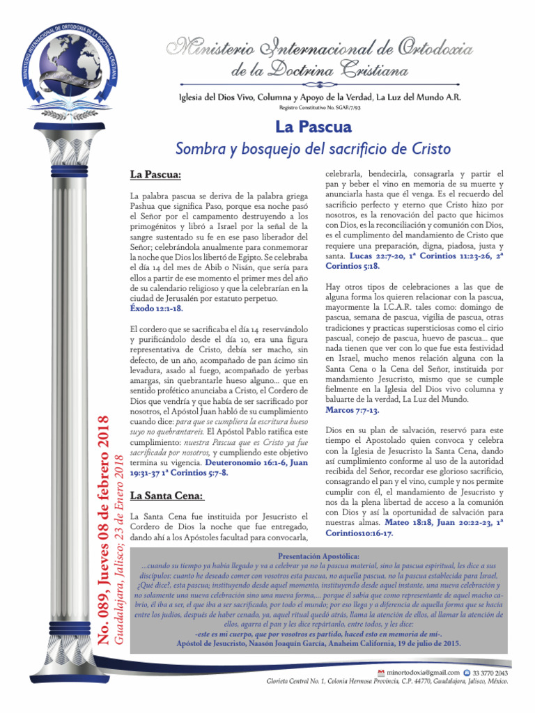 2018 02 La Pascua Sombra y Bosquejo Del Sacrificio de Cristo | PDF ...