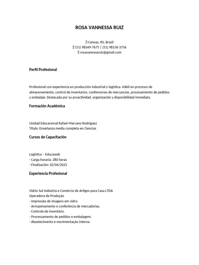 CV Rosa Vannessa Ruiz PT | PDF