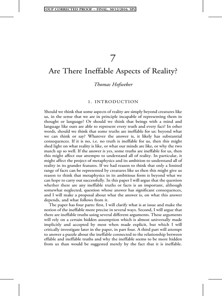 Ineffable Truths and Reality Explained | PDF | Idealism | Thought