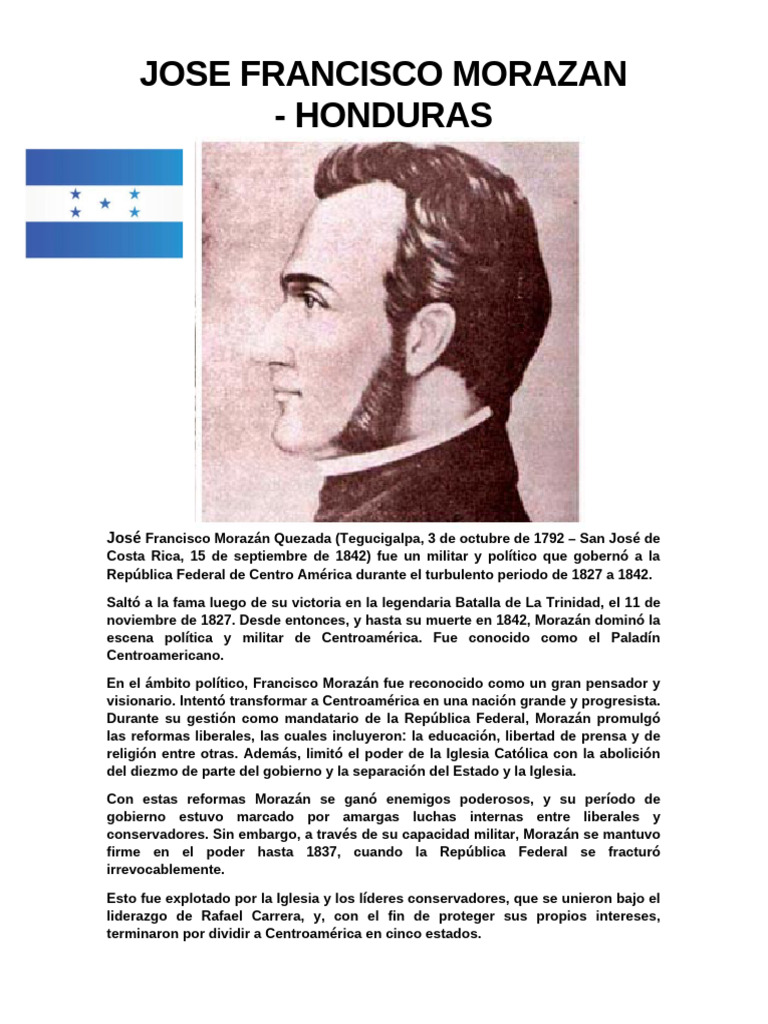 Biografía de Francisco Morazán | PDF