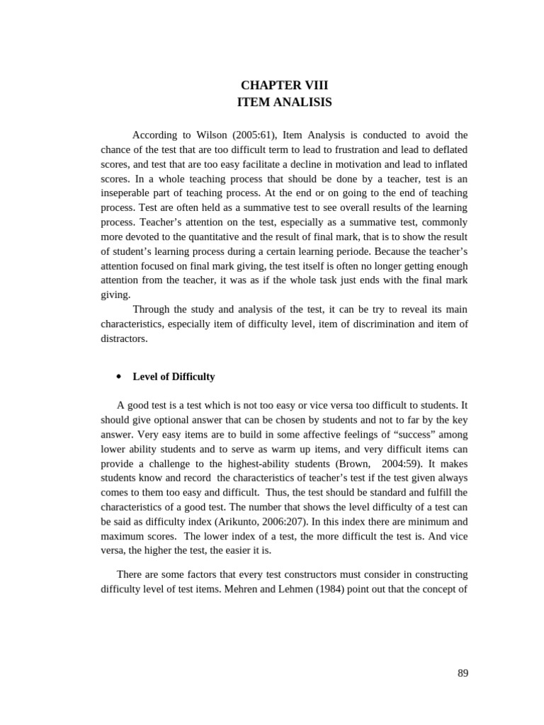 Understanding Item Analysis in Testing | PDF