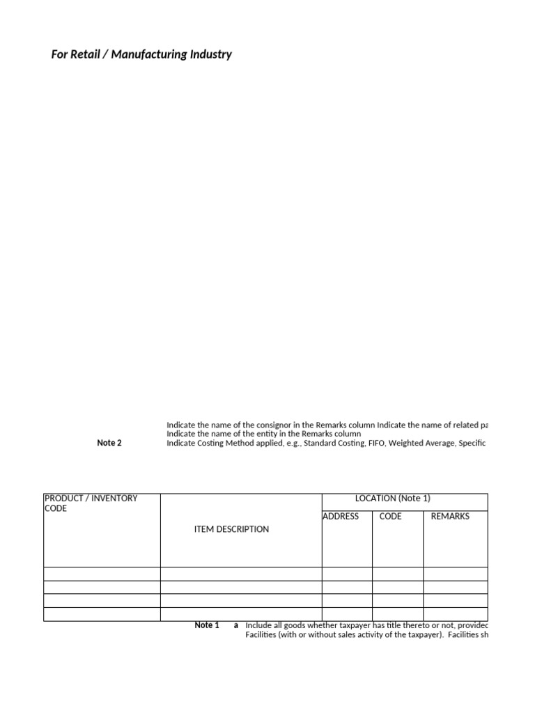 Inventory and Receivables Schedule Guide | PDF | Inventory | Value ...