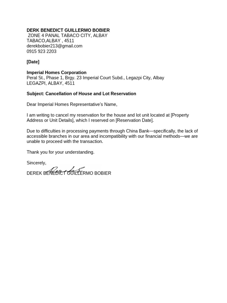 Backout Letter | PDF