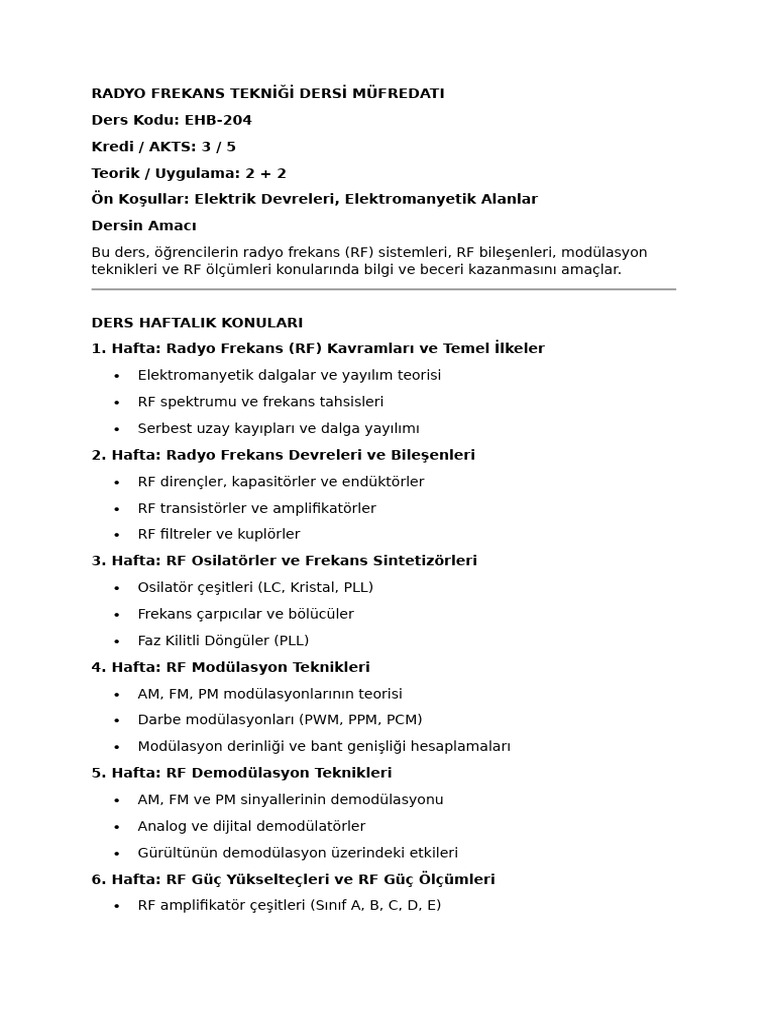 RF Tekniği | PDF