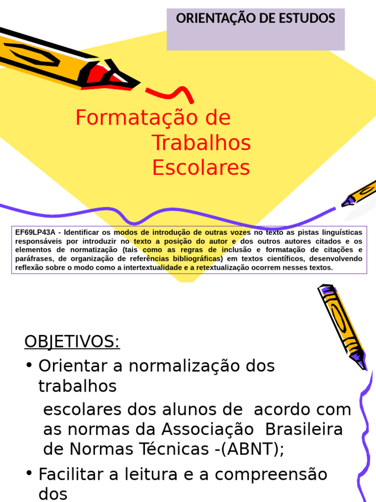 Normas ABNT para Trabalhos Escolares | PDF | Caixa alta e caixa baixa