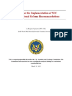 Report on the Implementation of SEC Organizational Reform Recommendations