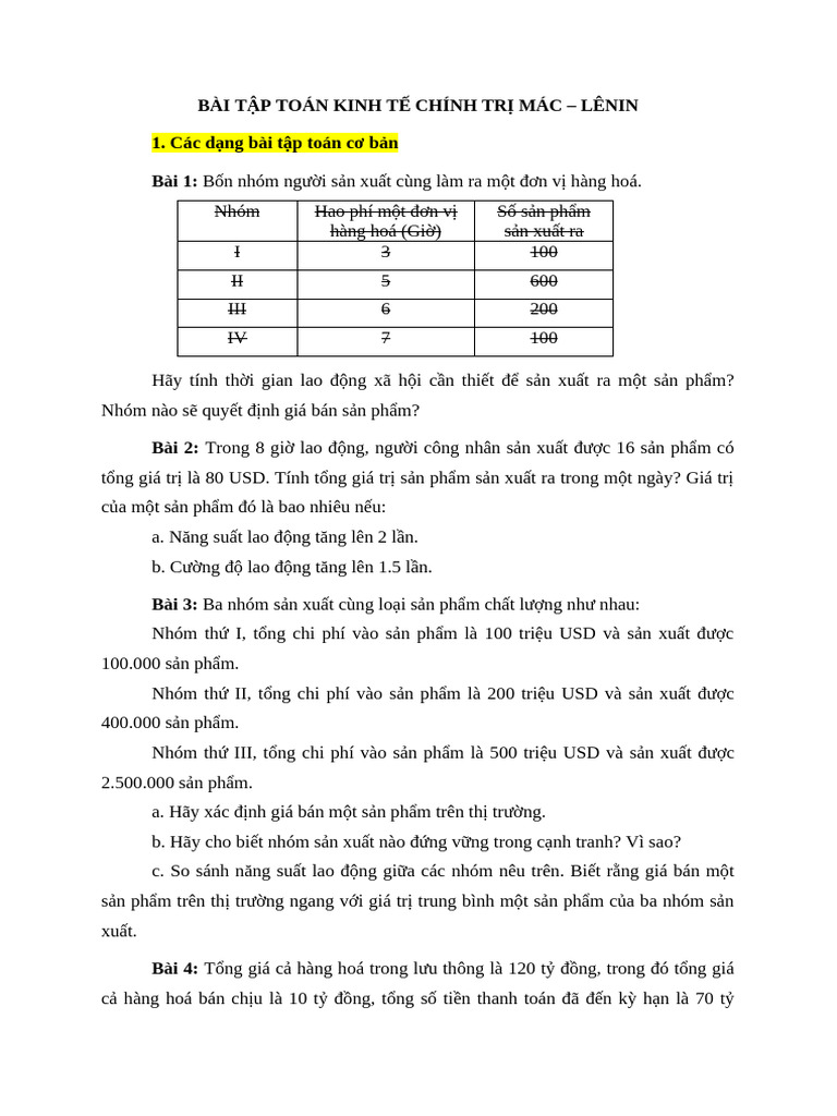 BT Toán KTCT | PDF
