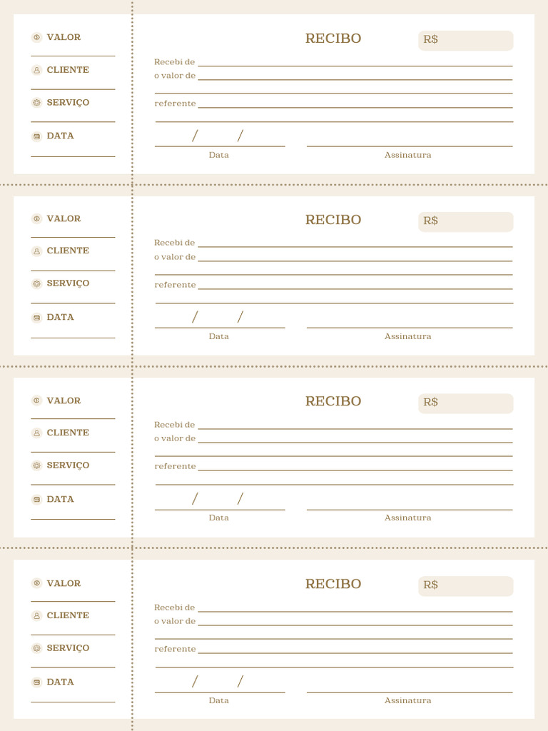 Documento A4 Bloco Talão de Recibo Simples Bege - 20250607 - 124411 ...