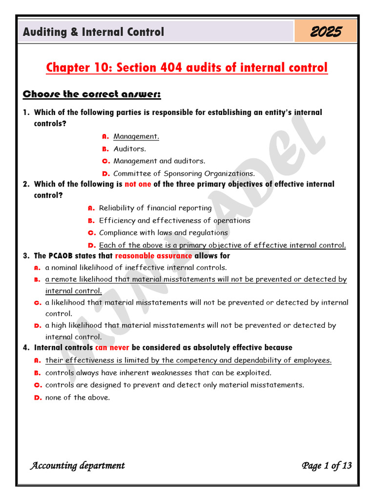 Section 404 Internal Control Audits Guide | PDF | Internal Control | Audit