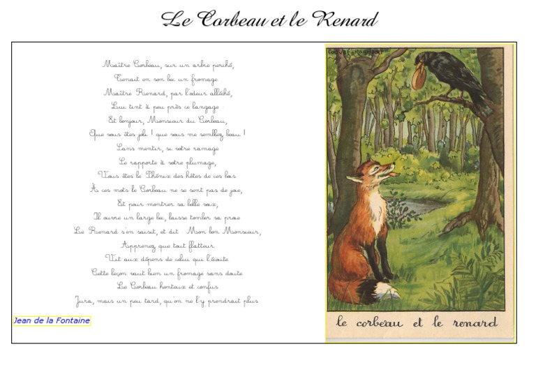 Le Corbeau Et Le Renard Pdf