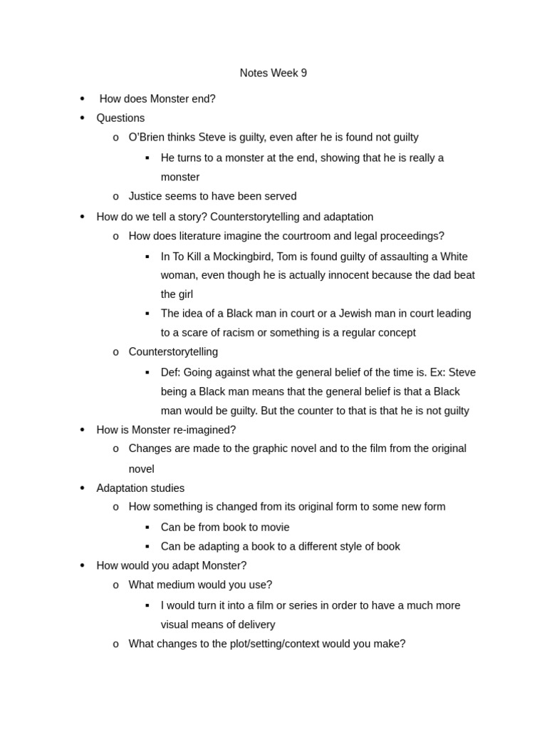 Notes Week 9 | PDF
