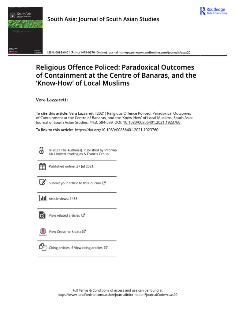 Policing Religious Offence in Banaras | PDF