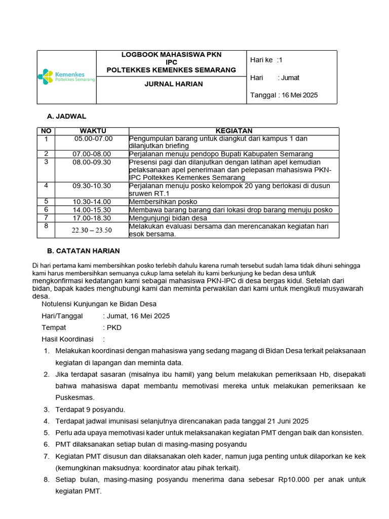 Format Log Book Halaman 2 | PDF