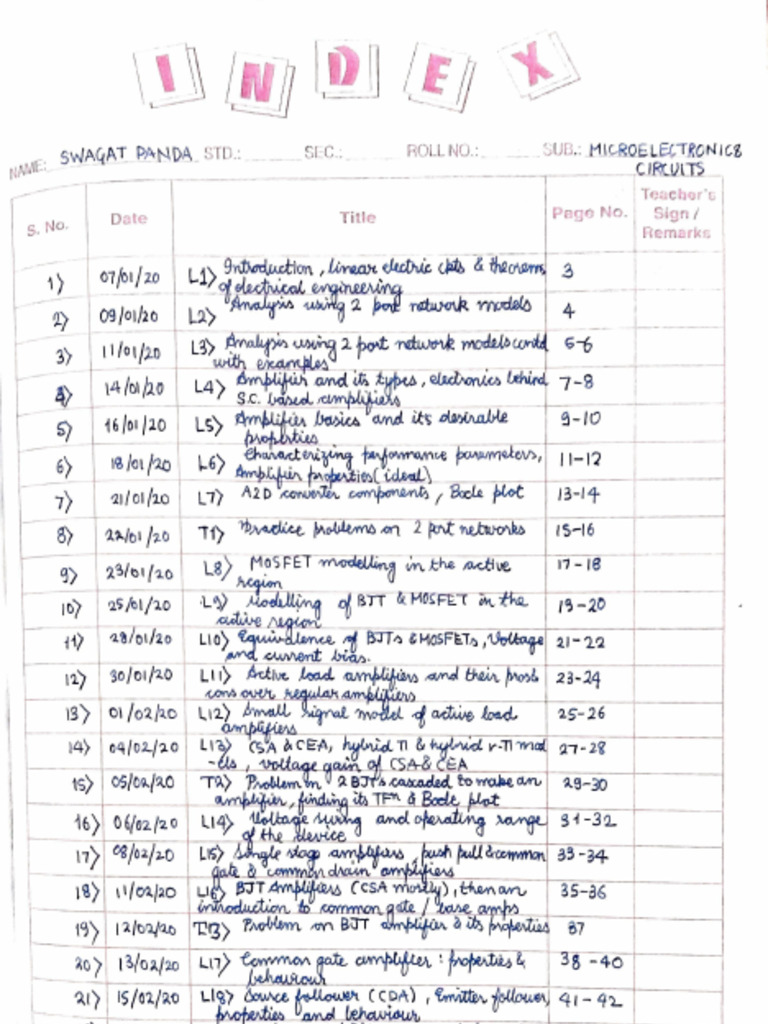 Microelectronic Circuits Class Notes | PDF