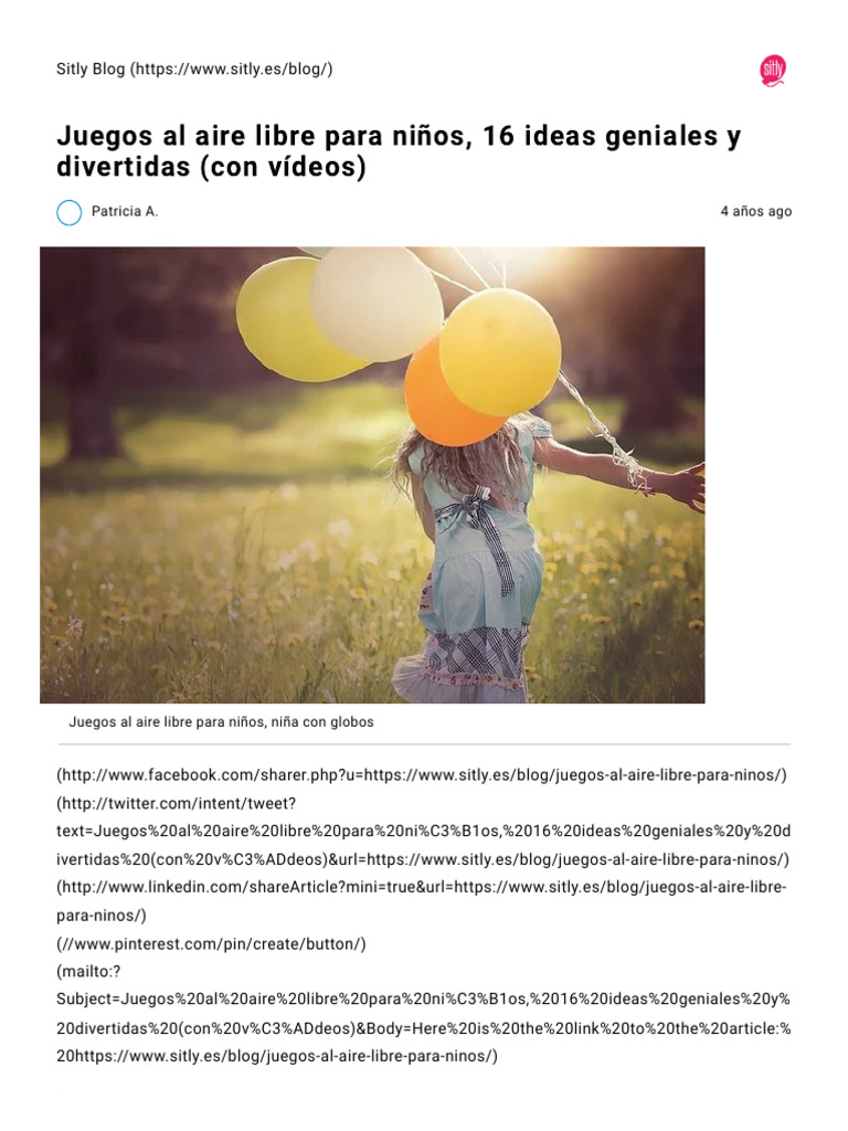 Juegos Al Aire Libre para Niños, 16 Ideas Geniales y Divertidas (Con ...